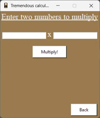 Calculator multiply page